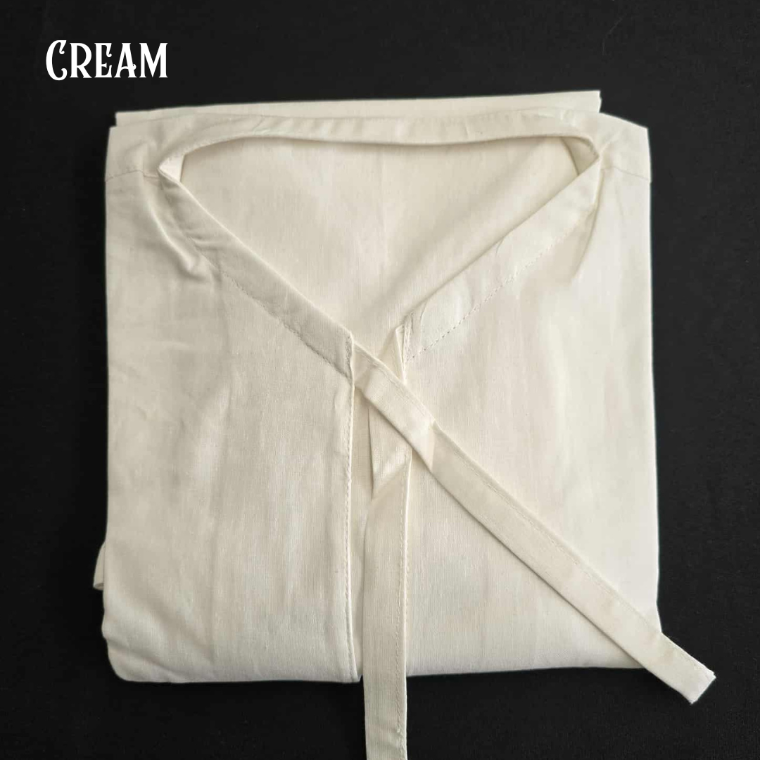 Cotton Medieval Shirt with Tie-Up Neck – No Collar or Cuffs