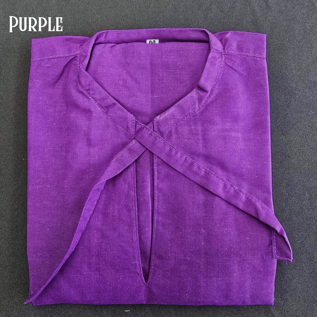 Cotton Medieval Shirt with Tie-Up Neck – No Collar or Cuffs