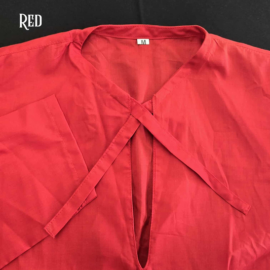Cotton Medieval Shirt with Tie-Up Neck – No Collar or Cuffs
